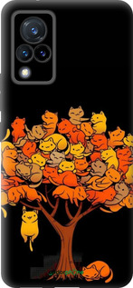 Силиконовый чехол Дерево и котики для Vivo V21 - 6516u-2368 изображение 