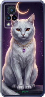 Силиконовый чехол Mystic White Cat Gothic Dark Purple Gold для Vivo V21 - 6805u-2368 изображение 