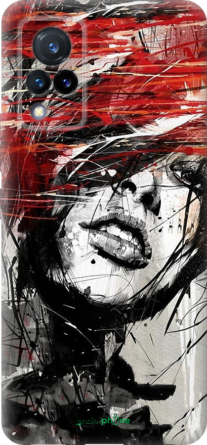 Силиконовый чехол Лицо девушки для Vivo V21 - 1162u-2368 изображение 