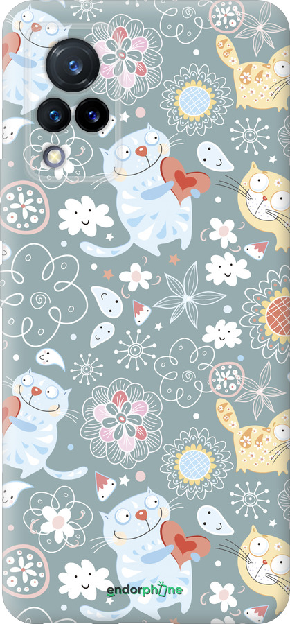 Силиконовый чехол Котята v3 для Vivo V21 - 1223u-2368 изображение 