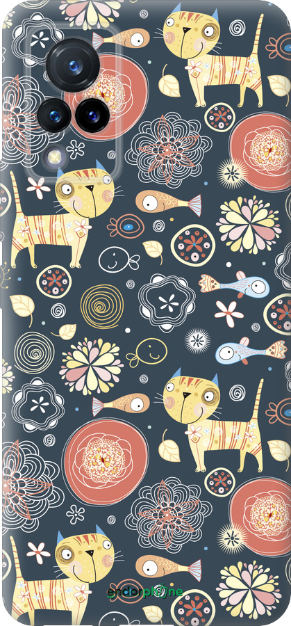 Силиконовый чехол Котята v4 для Vivo V21 - 1224u-2368 изображение 