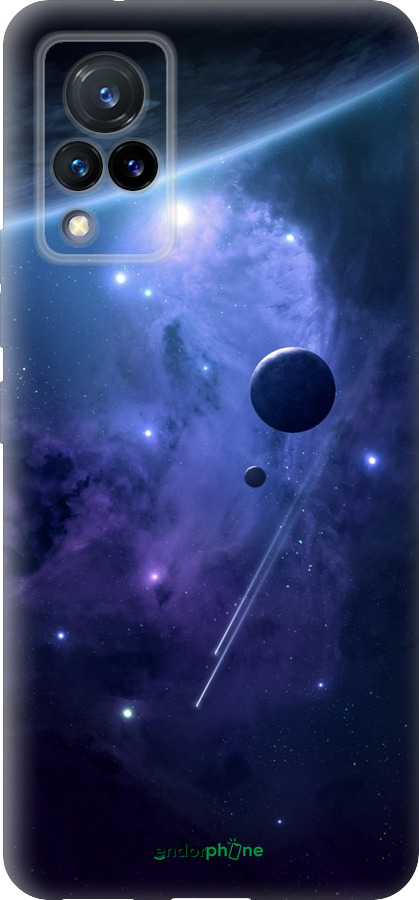 Силиконовый чехол Планеты в синем космосе для Vivo V21 - 171u-2368 изображение 