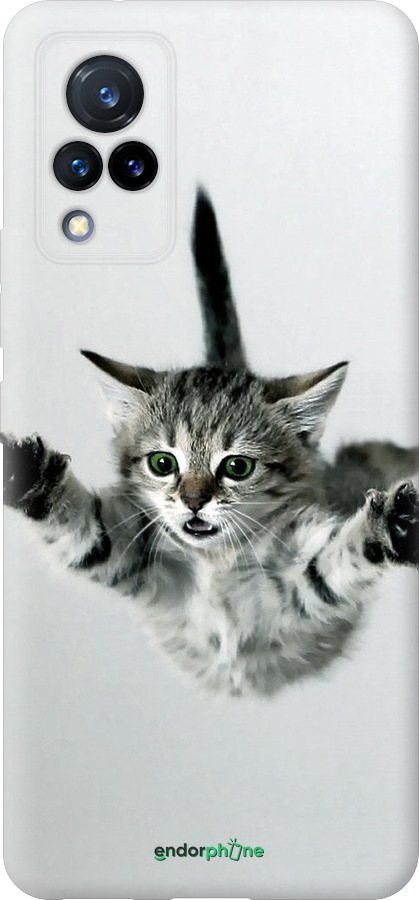 Силиконовый чехол Летящий котёнок для Vivo V21 - 2322u-2368 изображение 