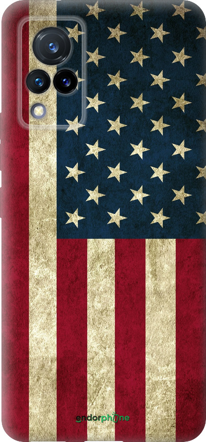 Силиконовый чехол Флаг США для Vivo V21 - 395u-2368 изображение 