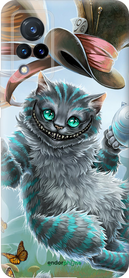 Силиконовый чехол Чеширский кот 2 для Vivo V21 - 3993u-2368 изображение 