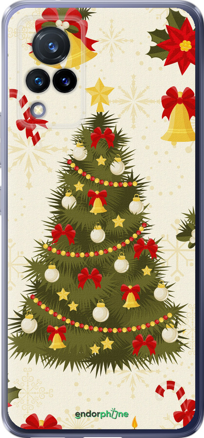 Силиконовый чехол Новогодняя елка для Vivo V21 - 4198u-2368 изображение 