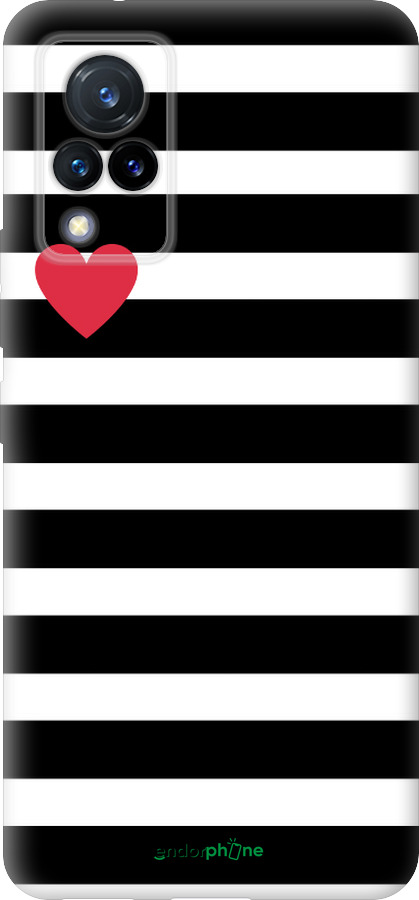 Силиконовый чехол Черно-белые полосы для Vivo V21 - 4461u-2368 изображение 