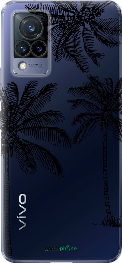 Силиконовый чехол Пальмы1 для Vivo V21 - 4634u-2368 изображение 