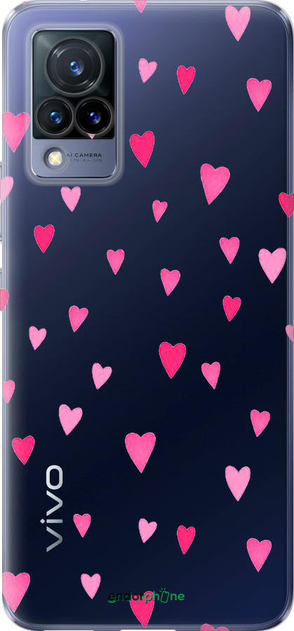 Силиконовый чехол Сердечки 2 для Vivo V21 - 4763u-2368 изображение 