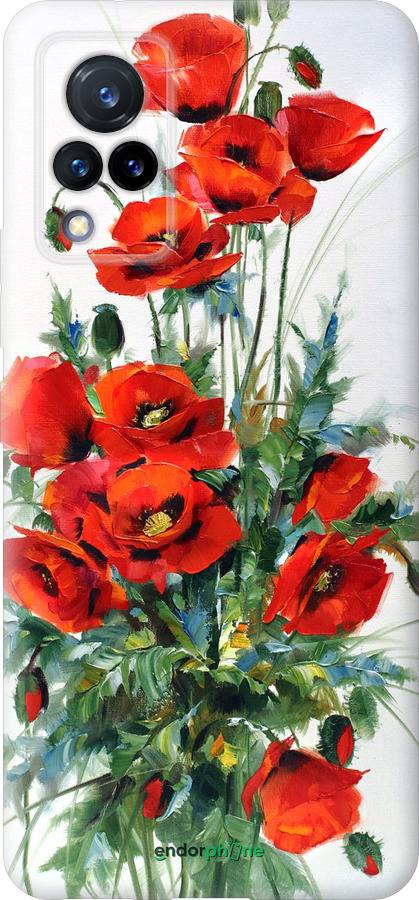 Силиконовый чехол Маки для Vivo V21 - 523u-2368 изображение 