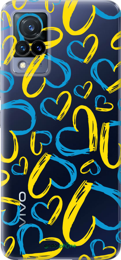 Силиконовый чехол Сердца UA для Vivo V21 - 5292u-2368 изображение 