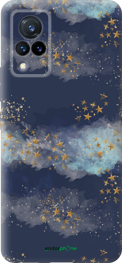 Силиконовый чехол Ночь золотые звезды для Vivo V21 - 5421u-2368 изображение 