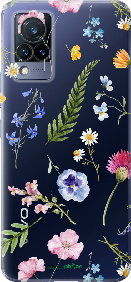 Силиконовый чехол Цветочный фон v2 для Vivo V21 - 5472u-2368 изображение 