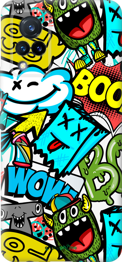 Силиконовый чехол Стикеры v4 для Vivo V21 - 5508u-2368 изображение 