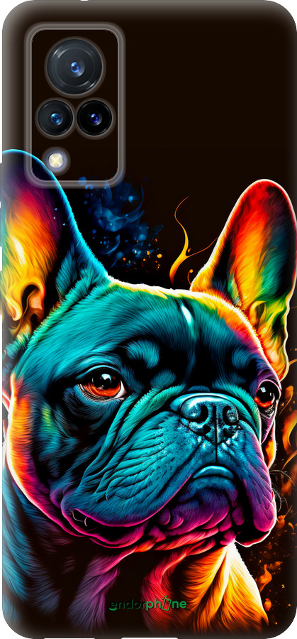Силиконовый чехол Яркий бульдог для Vivo V21 - 5547u-2368 изображение 