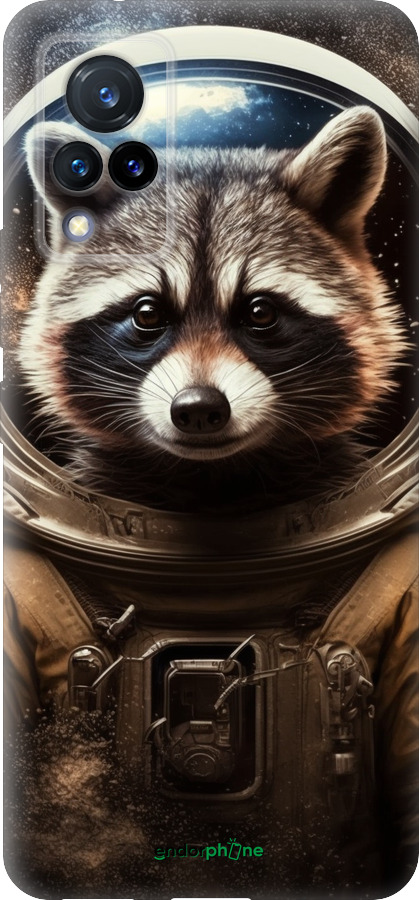 Силиконовый чехол Raccoon austronaut для Vivo V21 - 5581u-2368 изображение 
