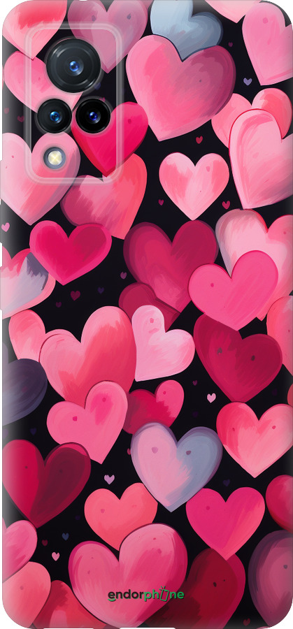 Силиконовый чехол Сердечки 4 для Vivo V21 - 5662u-2368 изображение 