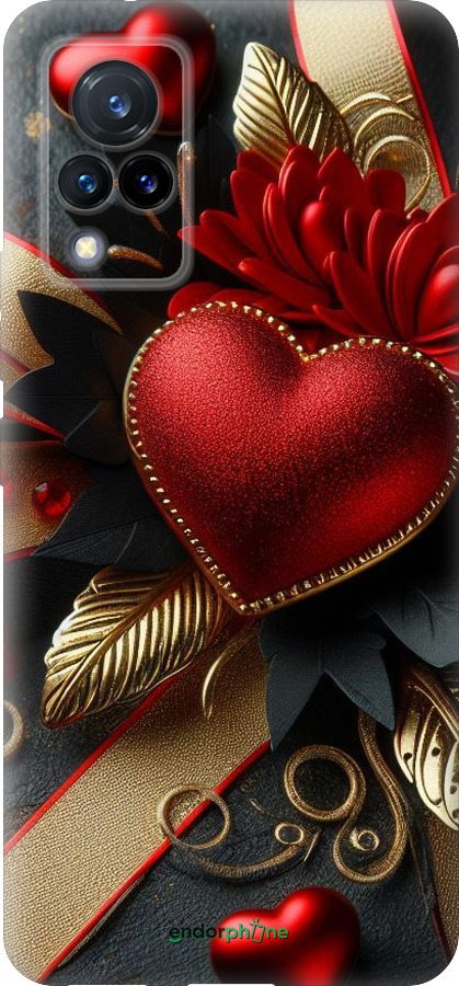 Силиконовый чехол Сердечки v2 для Vivo V21 - 5832u-2368 изображение 