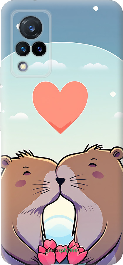 Силиконовый чехол Капибара любовь для Vivo V21 - 6027u-2368 изображение 