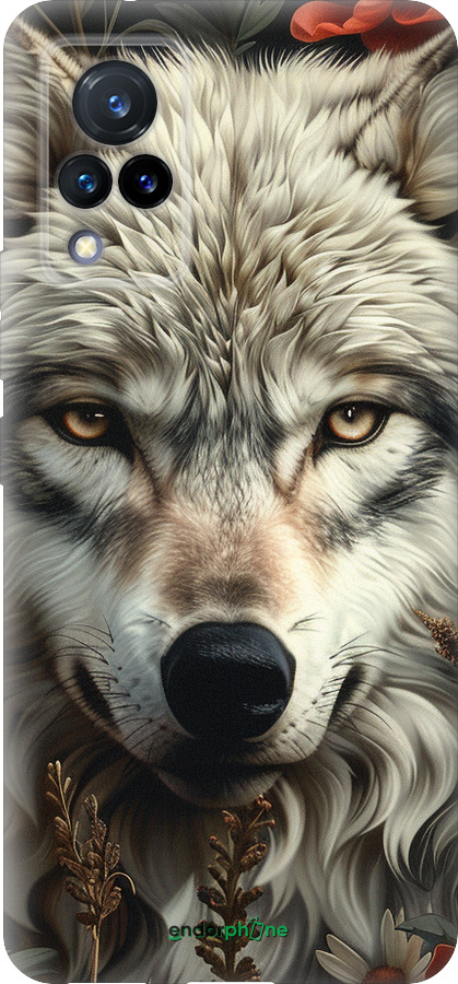 Силиконовый чехол Волчий взгляд для Vivo V21 - 6066u-2368 изображение 