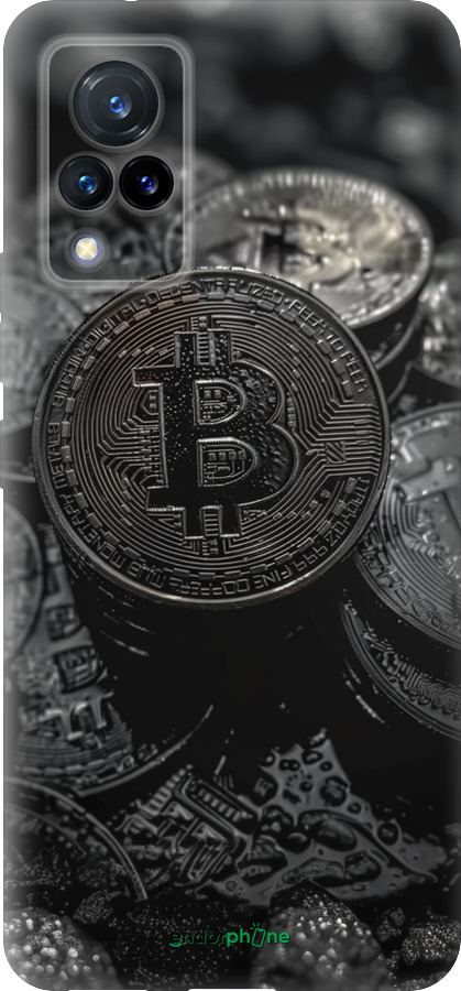 Силиконовый чехол Black Bitcoin для Vivo V21 - 6090u-2368 изображение 