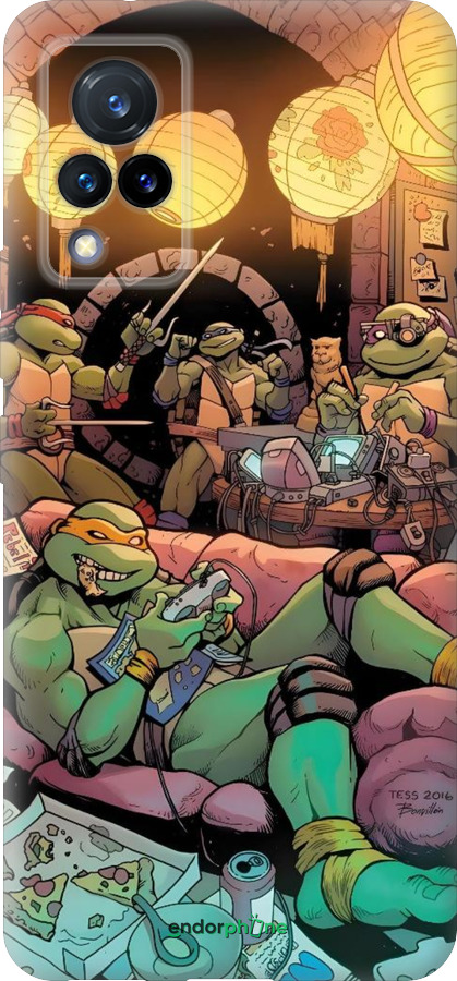 Силиконовый чехол Черепашки нинзя для Vivo V21 - 6346u-2368 изображение 