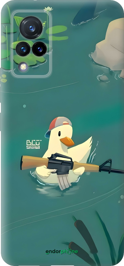 Силиконовый чехол Уточка с автоматом для Vivo V21 - 6356u-2368 изображение 