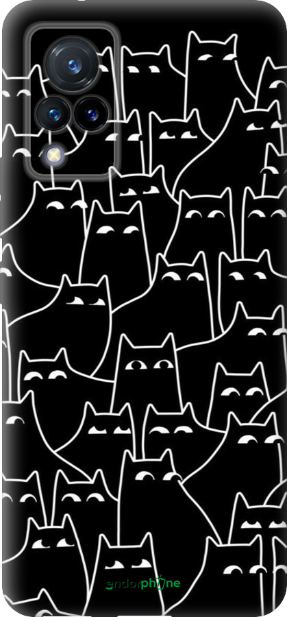 Силиконовый чехол С изображением кошек для Vivo V21 - 6470u-2368 изображение 