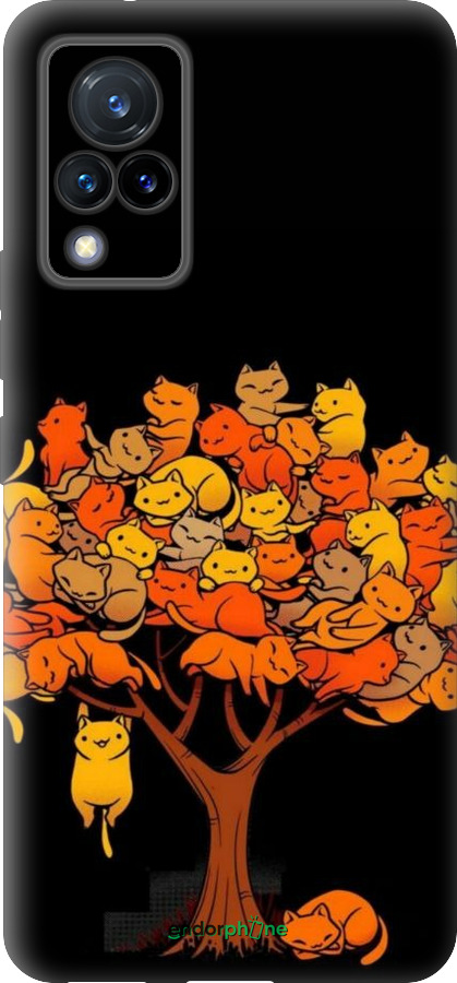 Силиконовый чехол Дерево и котики для Vivo V21 - 6516u-2368 изображение 