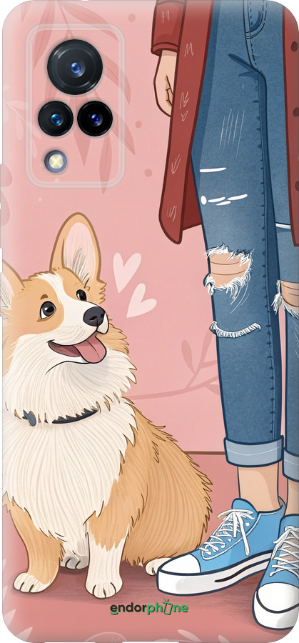 Силиконовый чехол Корги 3 для Vivo V21 - 6707u-2368 изображение 