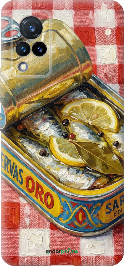 Силиконовый чехол Vintage Sardine Tin Phone для Vivo V21 - 6772u-2368 изображение 