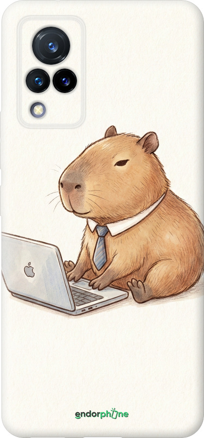 Силіконовий чехол Funny Capybara CEO Working для Vivo V21 - 6777u-2368 изображение 