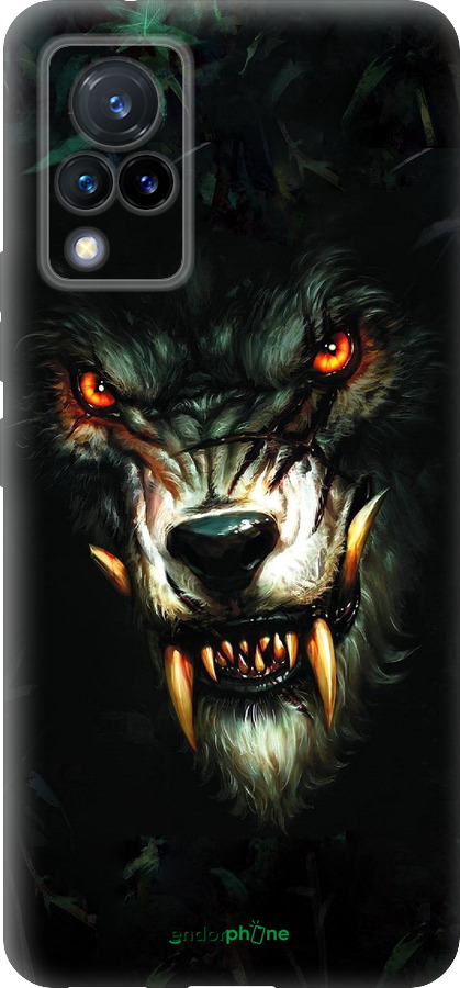 Силиконовый чехол Дьявольский волк для Vivo V21 - 833u-2368 изображение 