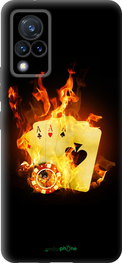 Силиконовый чехол Горящие карты для Vivo V21 - 839u-2368 изображение 