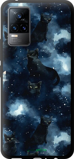 TPU чехол Изображение Кошек с тёмной акварелью для Vivo V21E - 6521b-2375 изображение 