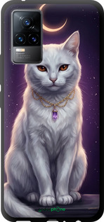 TPU чехол Mystic White Cat Gothic Dark Purple Gold для Vivo V21E - 6805b-2375 изображение 