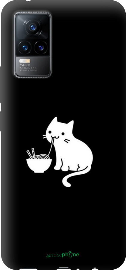 TPU чехол Милий кіт на чорному фоні для Vivo V21E - 6528b-2375 изображение 