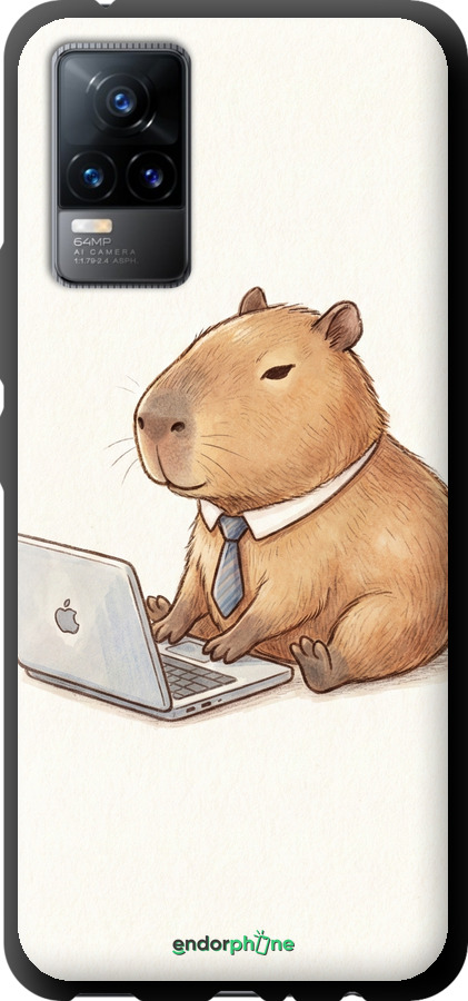 TPU чехол Funny Capybara CEO Working для Vivo V21E - 6777b-2375 изображение 