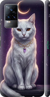 3D пластиковый матовый чехол Mystic White Cat Gothic Dark Purple Gold для Vivo V21E - 6805m-2375 изображение 