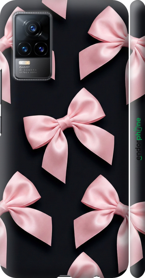 3D пластиковый матовый чехол Coquette Ribbons Dark Coquette для Vivo V21E - 6767m-2375 изображение 