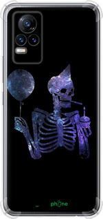 Силикон с усиленными углами чехол Скелетное искусство для Vivo V21E - 6536sp-2375 изображение 