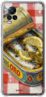Силикон с усиленными углами чехол Vintage Sardine Tin Phone для Vivo V21E - 6772sp-2375 изображение 