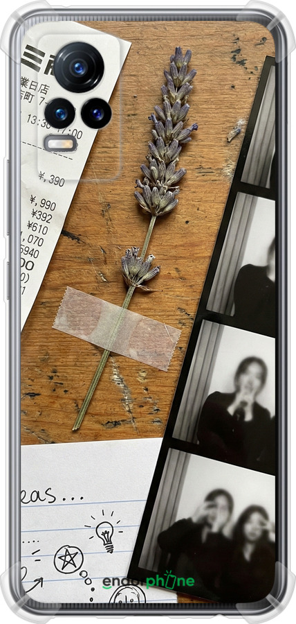 Силикон с усиленными углами чехол Aesthetic Scrapbook Collage для Vivo V21E - 6773sp-2375 изображение 