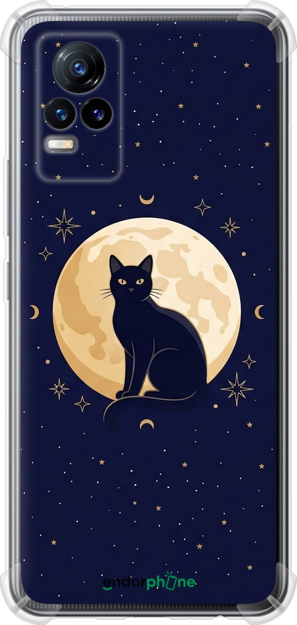 Силикон с усиленными углами чехол Cute Cat Celestial/Witchy для Vivo V21E - 6787sp-2375 изображение 