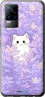 Силіконовий чехол Котик в цветах для Vivo V21E - 6390u-2375 изображение 