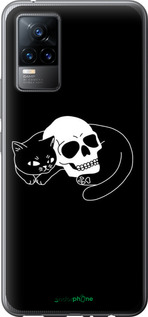 Силиконовый чехол С изображением кота и черепа для Vivo V21E - 6491u-2375 изображение 