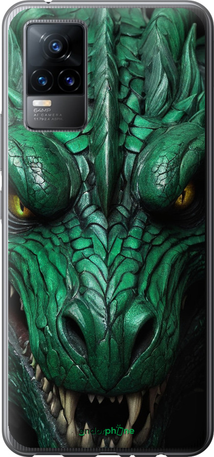 Силиконовый чехол Зелёный дракон v2 для Vivo V21E - 5817u-2375 изображение 