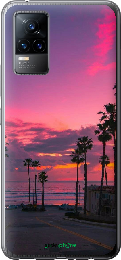 Силиконовый чехол Пальмы для Vivo V21E - 5873u-2375 изображение 