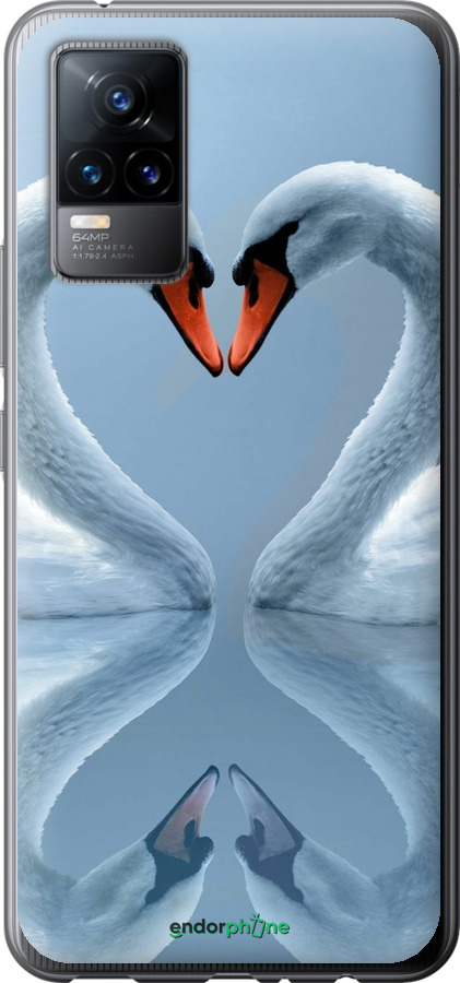 Силіконовий чехол Лебеді для Vivo V21E - 6007u-2375 изображение 