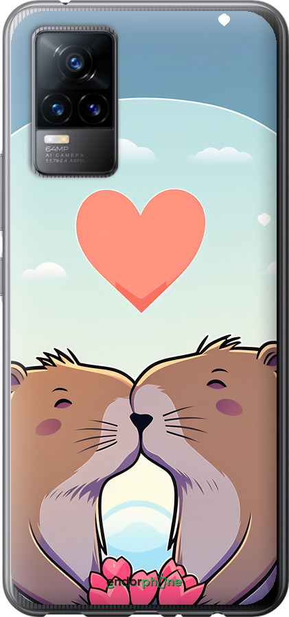 Силіконовий чехол Капібара кохання для Vivo V21E - 6027u-2375 изображение 